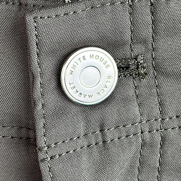 WHITE HOUSE BLACK MARKET Satin Panel Taupe Utility Straight Crop Pants Sz 4L - Picture 5 of 16